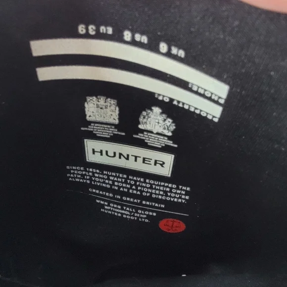 Hunter Tall Rain Boots Black 8